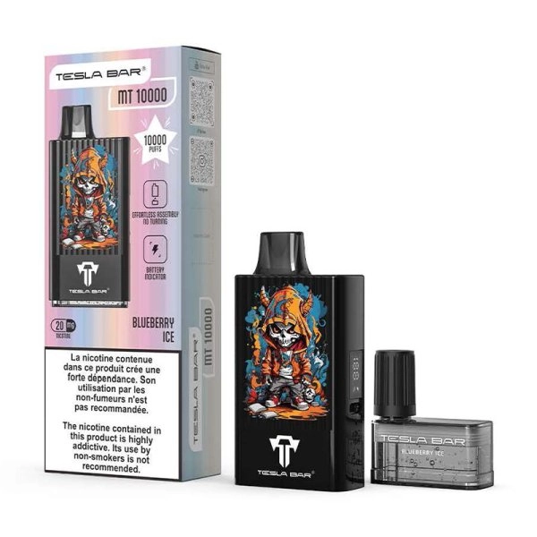 Teslacigs Tesla Bar MT-10K 20mg 10ml 10000 puffs Blueberry Ice